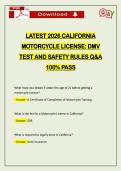 LATEST 2026 CALIFORNIA MOTORCYCLE LICENSE&colon; DMV TEST AND SAFETY RULES Q&A 100&percnt; PASS