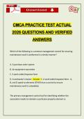 CMCA PRACTICE TEST ACTUAL 2026 QUESTIONS AND VERIFIED ANSWERS