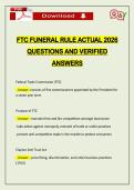 FTC FUNERAL RULE ACTUAL 2026 QUESTIONS AND VERIFIED ANSWERS