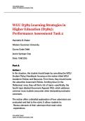 WGU D389 Learning Strategies in Higher Education &lpar;D389&rpar;&colon; Performance Assessment Task 2