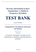 Test Bank &ndash; Diversity and Inclusion in Sport Organizations&colon; A Multilevel Perspective&comma; 5th Edition &ndash; George B&period; Cunningham &ndash; ISBN 9781032163284 &lpar;Chapters 1&ndash;15&rpar;