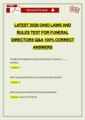 LATEST 2026 OHIO LAWS AND RULES TEST FOR FUNERAL DIRECTORS Q&A 100&percnt; CORRECT ANSWERS