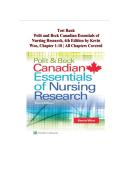 Updated Final Exam&colon; Polit & Beck Canadian Essentials of Nursing Research &vert; 4th Edition &vert; Full Test Bank with Answers