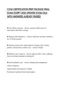 CCM CERTIFICATION PREP PACKAGE FINAL EXAM SCRIPT 2026 UPDATED EXAM Q&A WITH ANSWERS ALREADY PASSED