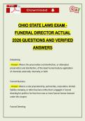 OHIO STATE LAWS EXAM - FUNERAL DIRECTOR ACTUAL 2026 QUESTIONS AND VERIFIED ANSWERS