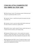 CCMA NHA ACTUAL EXAMINATION TEST 2026 VERIFIED Q&A STUDY GUIDE