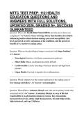 MTTC TEST PREP&colon; 112 HEALTH EDUCATION QUESTIONS AND ANSWERS WITH FULL SOLUTIONS&comma; UPDATED 2026&comma; GRADED A&plus;&comma; SUCCESS GUARANTEED