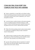 CCMA NHA FINAL EXAM SCRIPT 2026 COMPLETE STUDY PACK WITH ANSWERS