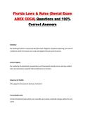 Florida Laws and Rules &lpar;Dental Exam ADEX CDCA&rpar; Questions and 100&percnt; Correct Answers 