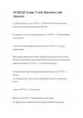 NUR2243 Exam 3 with Questions and Answers