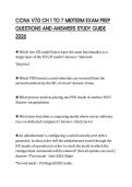 CCNA V7&period;0 CH 1 TO 7 MIDTERM EXAM PREP QUESTIONS AND ANSWERS STUDY GUIDE 2026