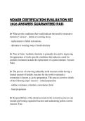 NDAEB CERTIFICATION EVALUATION SET 2026 ANSWERS GUARANTEED PASS