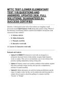 MTTC TEST &lpar;LOWER ELEMENTARY TEST 118&rpar; QUESTIONS AND ANSWERS&comma; UPDATED 2026&comma; FULL SOLUTIONS&comma; GUARANTEED A&plus;&comma; SUCCESS CERTIFIED