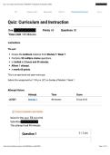 EDUC 604&vert; Quiz 7 Curriculum and Instruction&vert; With complete solution &vert; New edition&vert; Liberty University