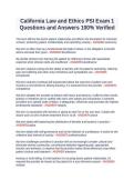 California Law and Ethics PSI Exam 1 &vert; 100&percnt; Verified Questions & Answers