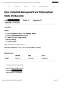 EDUC 604&vert; Quiz 3 Historical Development and Philosophical Roots of Education&vert; With complete solution &vert; New edition&vert; Liberty University