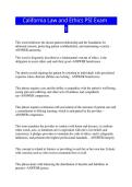 California Law and Ethics PSI Exam 1 &vert; Complete Study Guide & Verified Questions