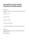 NEHA RS&sol;REHS EXAM 2026 COMPLETE QUESTIONS WITH VERIFIED ANSWERS
