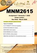 MNM2615 Assignment 1 &lpar;COMPLETE ANSWERS&rpar; Semester 1 2026 - DUE  March 2026