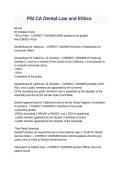 PSI CA Dental Law and Ethics Exam &vert; Verified Questions & Answers