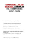 FLORIDA DENTAL LAWS AND RULES EXAM QUESTIONS AND 100&percnt; CORRECT ANSWERS &vert; LATEST UPDATE