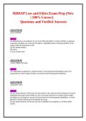 RDHAP Law and Ethics Exam Prep &vert; 100&percnt; Correct Questions & Verified Answers