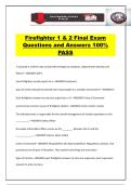  Firefighter 1 & 2 Final Exam Questions and Answers 100&percnt; PASS