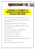 Firefighter 1&comma; Firefighter 2&comma; HAZMAT Exam Questions and Answers 100&percnt; PASS
