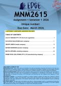 MNM2615 Assignment 1 &lpar;ANSWERS&rpar; Semester 1 2026 - DISTINCTION GUARANTEED