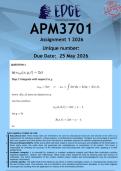 APM3701 Assignment 1 &lpar;ANSWERS&rpar; 2026 - DISTINCTION GUARANTEED