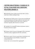CERTIFIED BREASTFEEDING COUNSELOR 119 ACTUAL EXAM PAPER 2026 QUESTIONS SOLUTIONS GRADED A&plus;