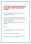   NR 507 EDAPT &ndash; ENDOCRINE SYSTEM EXAM  2026 LATEST VERSION QUESTIONS AND  ANSWERS