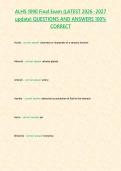 ALHS 1090 Final Exam -LATEST 2026 -2027 update- QUESTIONS AND ANSWERS 100- CORRECT