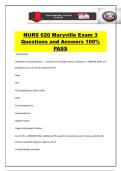 NURS 620 Maryville Exam 3 Questions and Answers 100&percnt; PASS