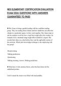 NES ELEMENTARY CERTIFICATION EVALUATION EXAM 2026 QUESTIONS WITH ANSWERS GUARANTEED TO PASS