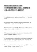 NES ELEMENTARY EDUCATION COMPREHENSIVE EXAM 2026 QUESTIONS AND ANSWERS 100&percnt; CORRECT