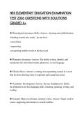 NES ELEMENTARY EDUCATION EXAMINATION TEST 2026 QUESTIONS WITH SOLUTIONS GRADED A&plus;