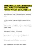 NES ELEMENTARY EDUCATION SUBTEST 2 FINAL PAPER 2026 QUESTIONS AND VERIFIED ANSWERS GUARANTEED PASS