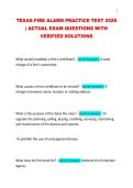 TEXAS FIRE ALARM PRACTICE TEST 2026 &vert; ACTUAL EXAM QUESTIONS WITH VERIFIED SOLUTIONS