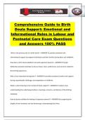Comprehensive Guide to Birth Doula Support&colon; Emotional and Informational Roles in Labour and Postnatal Care Exam Questions and Answers 100&percnt; PASS