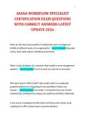 ASANA WORKFLOW SPECIALIST CERTIFICATION EXAM QUESTIONS WITH CORRECT ANSWERS LATEST UPDATE 2026