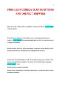 PHYS 165 MODULE 6 EXAM QUESTIONS AND CORRECT ANSWERS