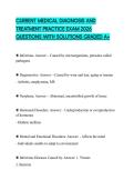 CURRENT MEDICAL DIAGNOSIS AND TREATMENT PRACTICE EXAM 2026 QUESTIONS WITH SOLUTIONS GRADED A&plus;