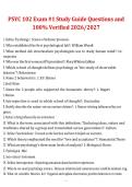 PSYC 102 &ndash; Exam 1 Study Guide&comma; 2026&sol;2027 &ndash; Questions with 100&percnt; Verified Answers