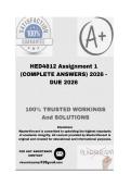 HED4812 Assignment 1 &lpar;COMPLETE ANSWERS&rpar; 2026 - DUE 2026&semi; 100&percnt; Correct solutions and explanations&period;