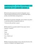 DANB RADIOLOGY ACTUAL EXAM PAPER 2026 QUESTIONS WITH ANSWERS GRADED A&plus;