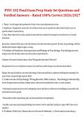 PSYC 102 &ndash; Final Exam Prep Study Set&comma; 2026&sol;2027 &ndash; Questions with Verified Answers