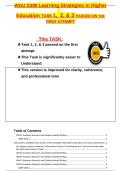 WGU D389 Learning Strategies in Higher Education TASK 1&comma; 2&comma; & 3 PASSED ON THE FIRST ATTEMPT