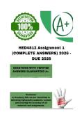 HED4812 Assignment 1 &lpar;COMPLETE ANSWERS&rpar; 2026 - DUE 2026&semi; 100&percnt; Correct solutions and explanations&period;
