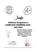 HED4812 Assignment 1 &lpar;COMPLETE ANSWERS&rpar; 2026 - DUE 2026&semi; 100&percnt; Correct solutions and explanations&period;